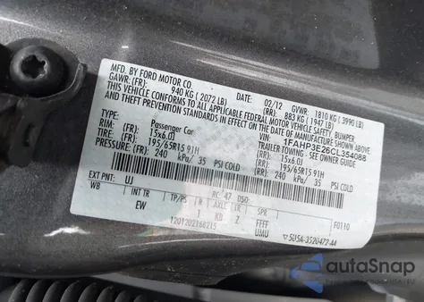 2012 Ford Focus S из США, поврежденный, VIN 1FAHP3E26CL354088